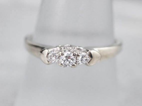 Three Stone Diamond Engagement Ring, Classic Thre… - image 7