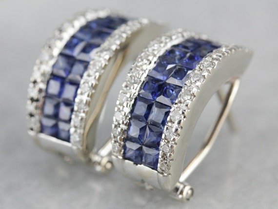 Sapphire & Diamond half hoop earrings Sapphire & Diamond half hoop earrings