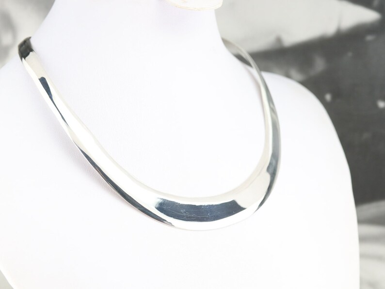 Sterling Silver Collar Necklace Cuff Style Necklace Sterling Etsy