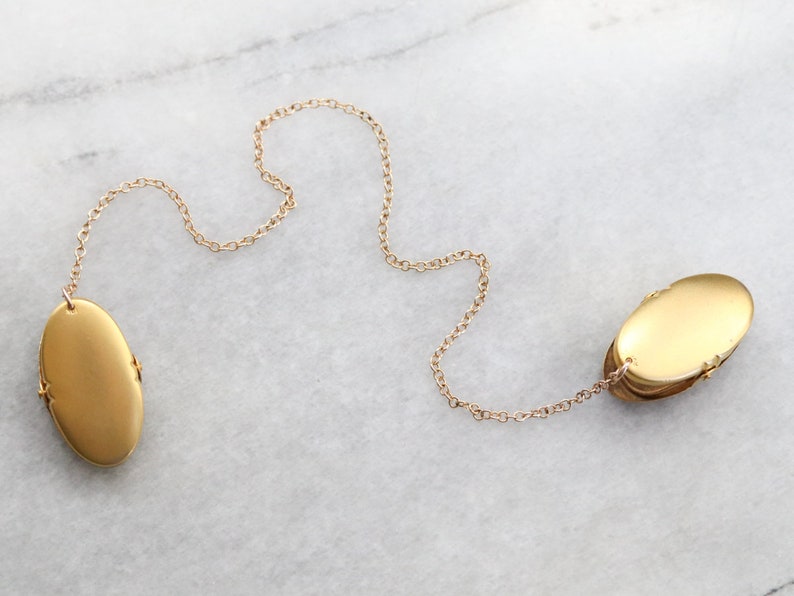 Yellow Gold Brooch Gold Accessories Sweater Collar Clips Vintage Gold Collar Chain and Clips Birthday Gift Estate Jewelry JRR0X36H