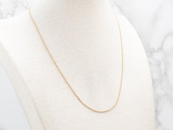 Yellow Gold Dainty Barley Chain with Spring Ring … - image 3