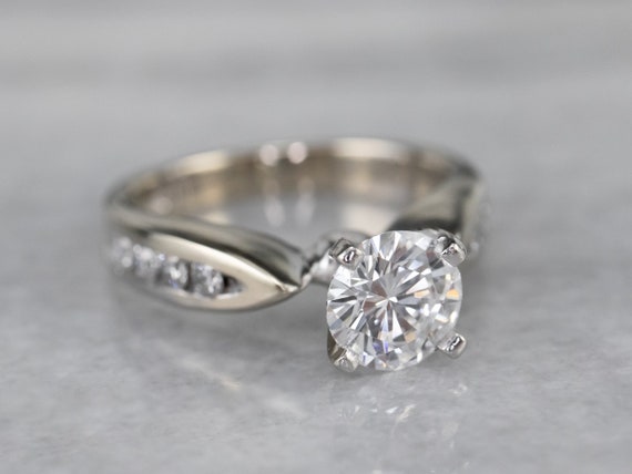Round Brilliant Diamond Engagement, Modern Engage… - image 2