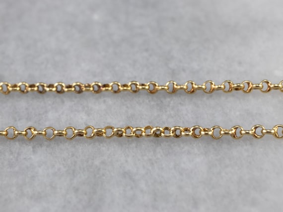 Yellow Gold Rolo Chain, 14K Yellow Gold Chain, 15… - image 1