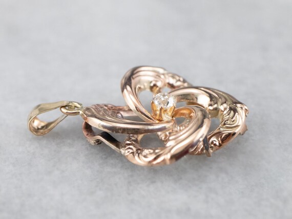 Victorian Diamond Lover's Knot Pendant, Diamond P… - image 4