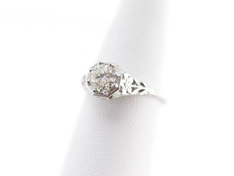 The Greenleaf Diamond Floral Engagement Ring by Elizabeth Etsy