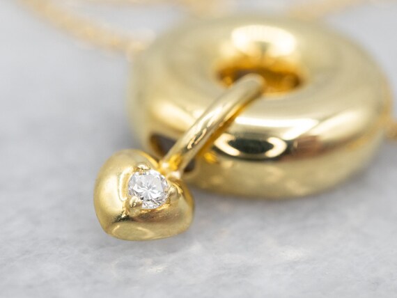 18K Yellow Gold Diamond "Love Saver" Pendant Necklace, Jose Hess View 3