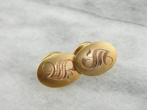 Dapper Old English: Beautiful S Monogramed Cuffli… - image 5