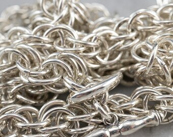 Heavy Woven Sterling Silver Chain, Sterling Silver Chain