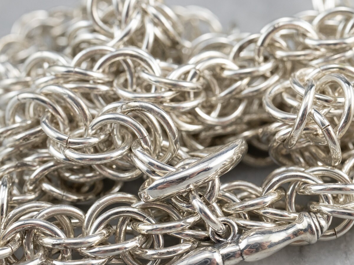 Heavy Woven Sterling Silver Chain, Sterling Silver Chain