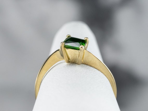 Green Tourmaline Bypass Ring, Yellow Gold Tourmal… - image 8