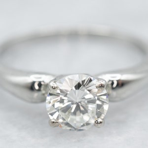 Solitaire Diamond Engagement Ring, 18K White Gold Diamond Ring, Simple Engagement Ring, Round Brilliant Diamond, Classic Engagement A19420