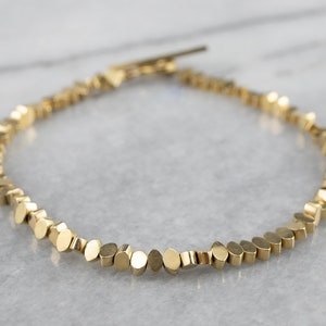 18K Gold Beaded Bracelet, Layering Bracelet, Gift for Her, Bead Bracelet, Anniversary Gift, 5L2V4W3J