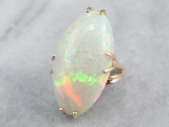 Vintage Opal Cocktail Ring, Opal Statement Ring, … - image 3