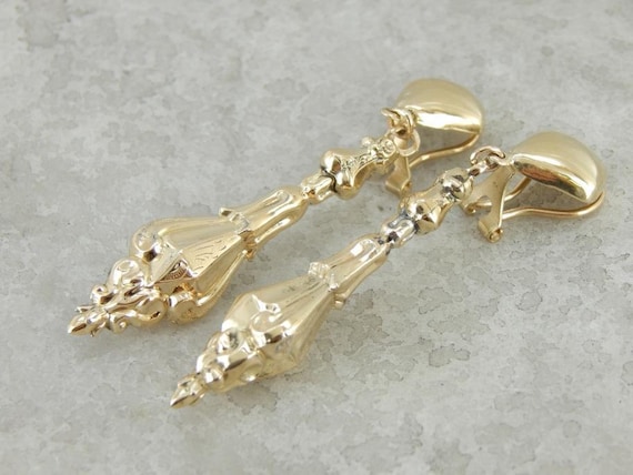 Victorian Reproduction Drop Earrings Of Large Siz… - image 1