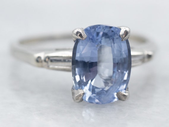 Vintage Sapphire Solitaire Ring, Sapphire Engagem… - image 2