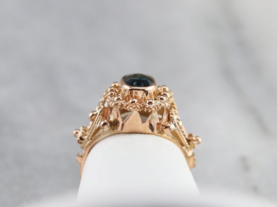 Gold Filigree Sapphire Ring, Sapphire Statement R… - image 8