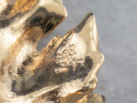 Diamond Gold Leaf Brooch, Leaf Pin, Autumn Brooch… - image 9