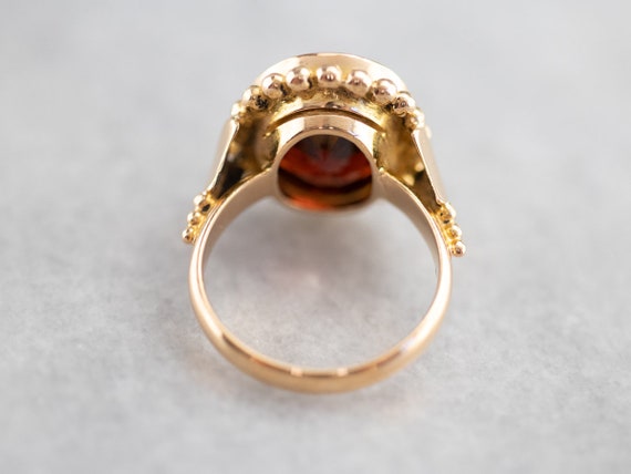 High Karat Gold Garnet Ring, Hessonite Garnet Rin… - image 4