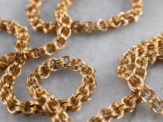 Antique Gold Fancy Chain, Gold Necklace, Specialt… - image 1