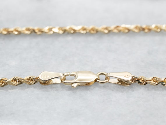 Yellow Gold Rope Twist Chain with Lobster Clasp, … - image 2