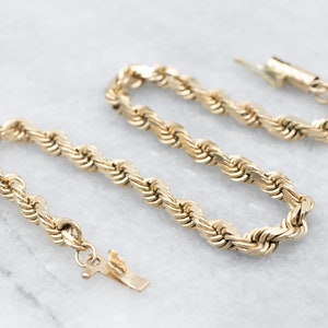 Gold Rope Twist Chain Bracelet, Gold Chain Bracelet, Rope Chain Bracelet, Twisted Chain, Layering Bracelet, 14K Yellow Gold A27468