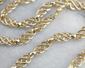 Woven Link Chain, Yellow Gold Necklace, Ornate Gold Chain 2X0K8FH9-P