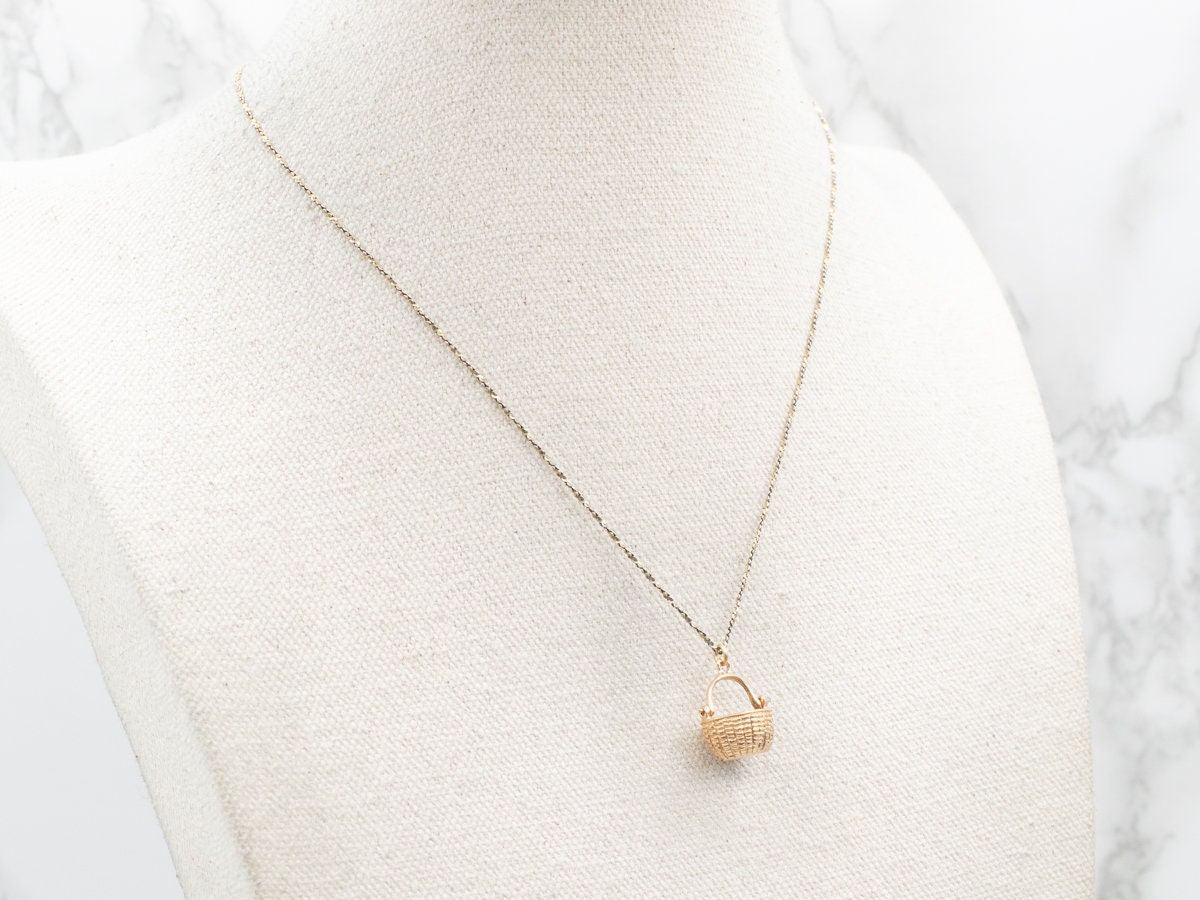 14Kイエローゴールド ナンタケットバスケットペンダント - Etsy 日本