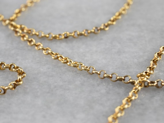 Yellow Gold Rolo Chain, 14K Yellow Gold Chain, 15… - image 2