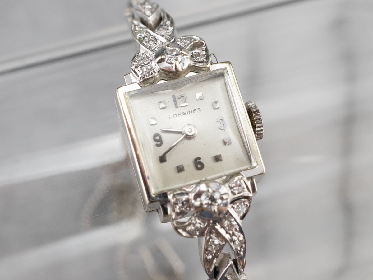 White gold hot sale and diamond watch