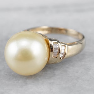 Perle Statement Ring, Perle Diamant Ring, Perle Goldring, Cocktailring, Chunky Ring, Jubiläumsring, 2ZM8523Y