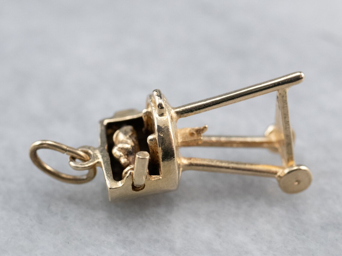 Rotisserie Grill Gold Charm 14K Gold Grill Charm Grill Etsy