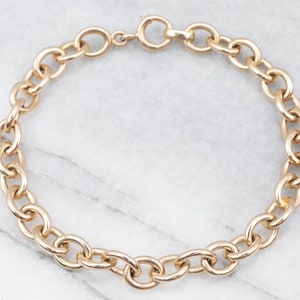 Yellow Gold Oval Link Chain Bracelet, Yellow Gold Bracelet, Oval Link Bracelet, Chain Bracelet, Link Bracelet, Layering Bracelet A29081