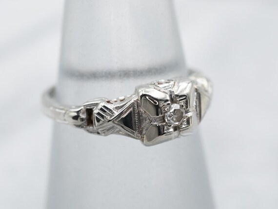 Vintage Diamond Engagement Ring, Diamond Solitair… - image 3