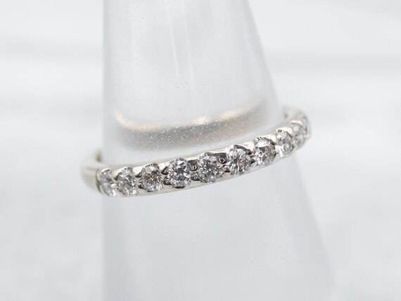 White Gold Pave Set Diamond Wedding Band, White G… - image 3