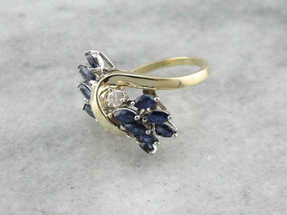 SO 80's! Marquise Madness, Vintage Sapphire Cockt… - image 3