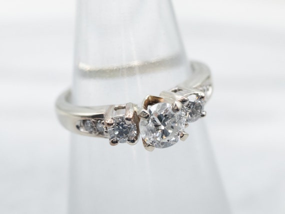 White Gold Diamond Engagement Ring with Diamond A… - image 3