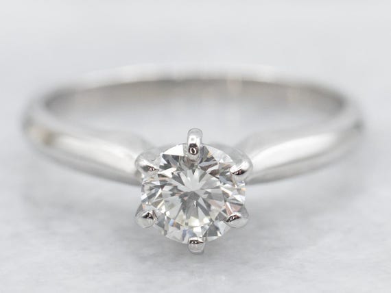 Platinum Diamond Solitaire Engagement Ring, .48 Carat