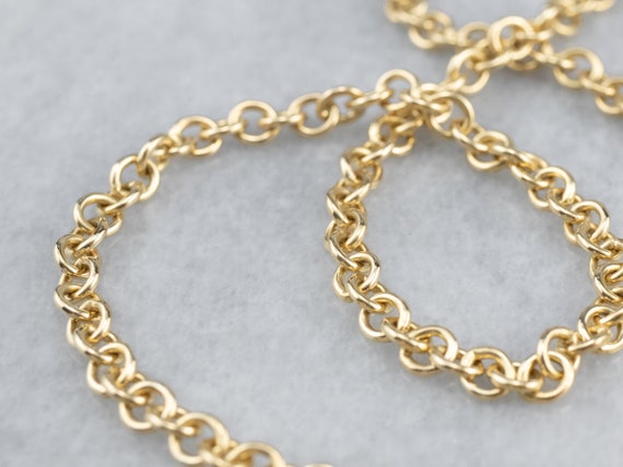 Vintage Round Link Chain, Gold Rolo Chain, 18 Kar… - image 3