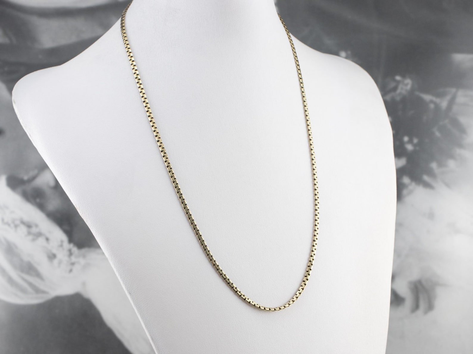 14K Gold Boston Link Chain Flat Chain Layering Necklace Etsy
