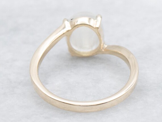 Solitaire Moonstone Simple Gold Bypass Ring View 3
