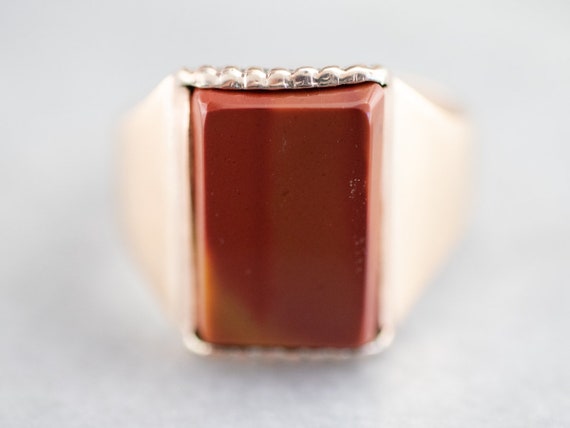 Men's Antique Jasper Ring, Unisex Cabochon Ring, … - image 2