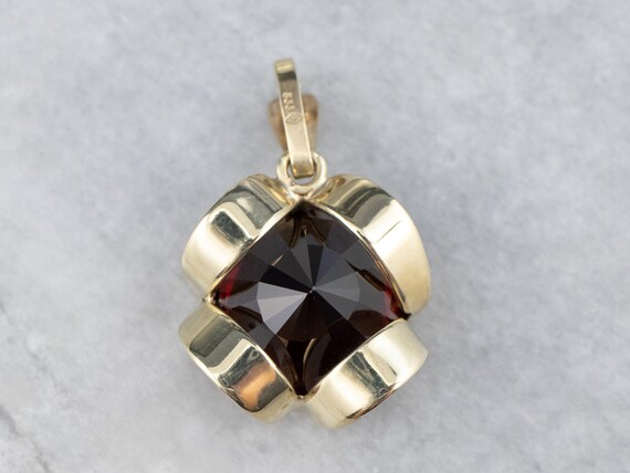 Garnet Gold Pendant, Garnet Buttercup Pendant, Ja… - image 5