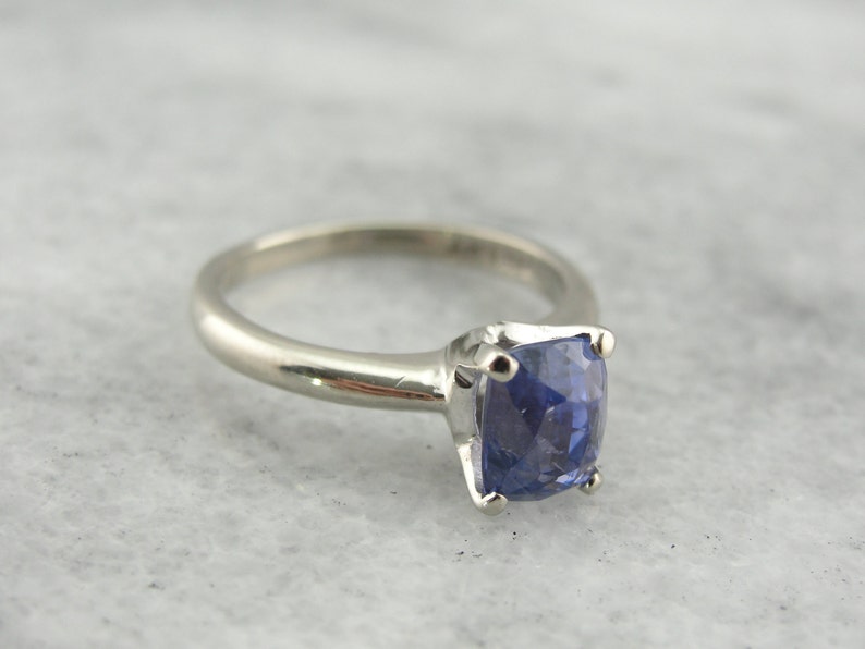 Luscious Indigo Sapphire in Simple Solitaire Engagement Ring - Etsy