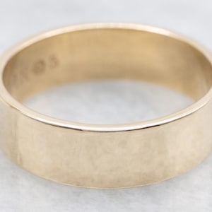 Wide Gold Wedding Band, Plain Wedding Ring, Unisex Wedding Band, 14K Yellow Gold Band, 14K Yellow Gold Band A68696