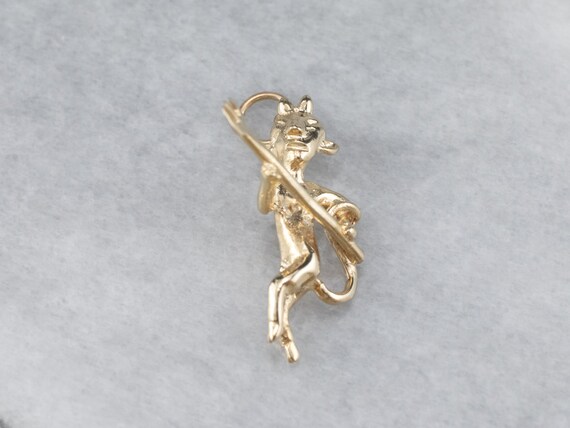 Gold Devil with Pitchfork Charm, Gold Devil Charm… - image 2