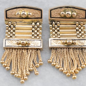 Victorian Revival Gold Earrings, Tassel Stud Earrings, Statement Earrings, Anniversary Gift, Drop Earrings, MRJZ4N86