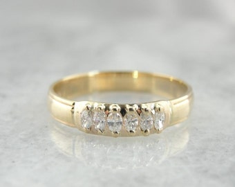 Six Oval Diamond And Yellow Gold Band  7CULU5-D