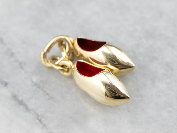 Gold Dutch Clog Charm, Shoe Charm, Clog Charm, Ena