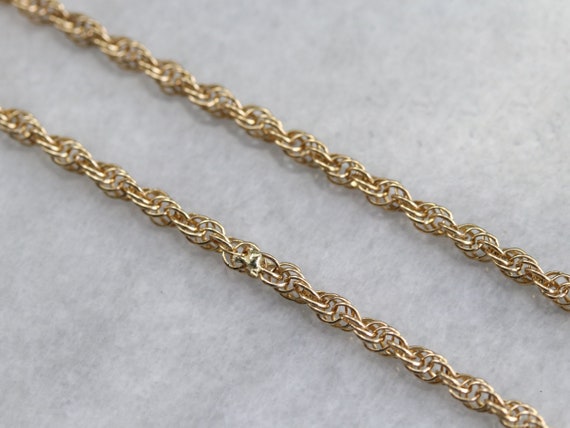 Long Gold Rope Twist Chain, Yellow Gold Chain, Pe… - image 5