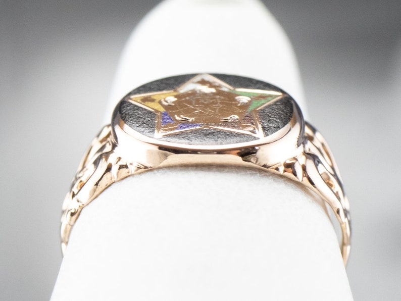 Antique Eastern Star Ring Enameled Ring Order of the Etsy